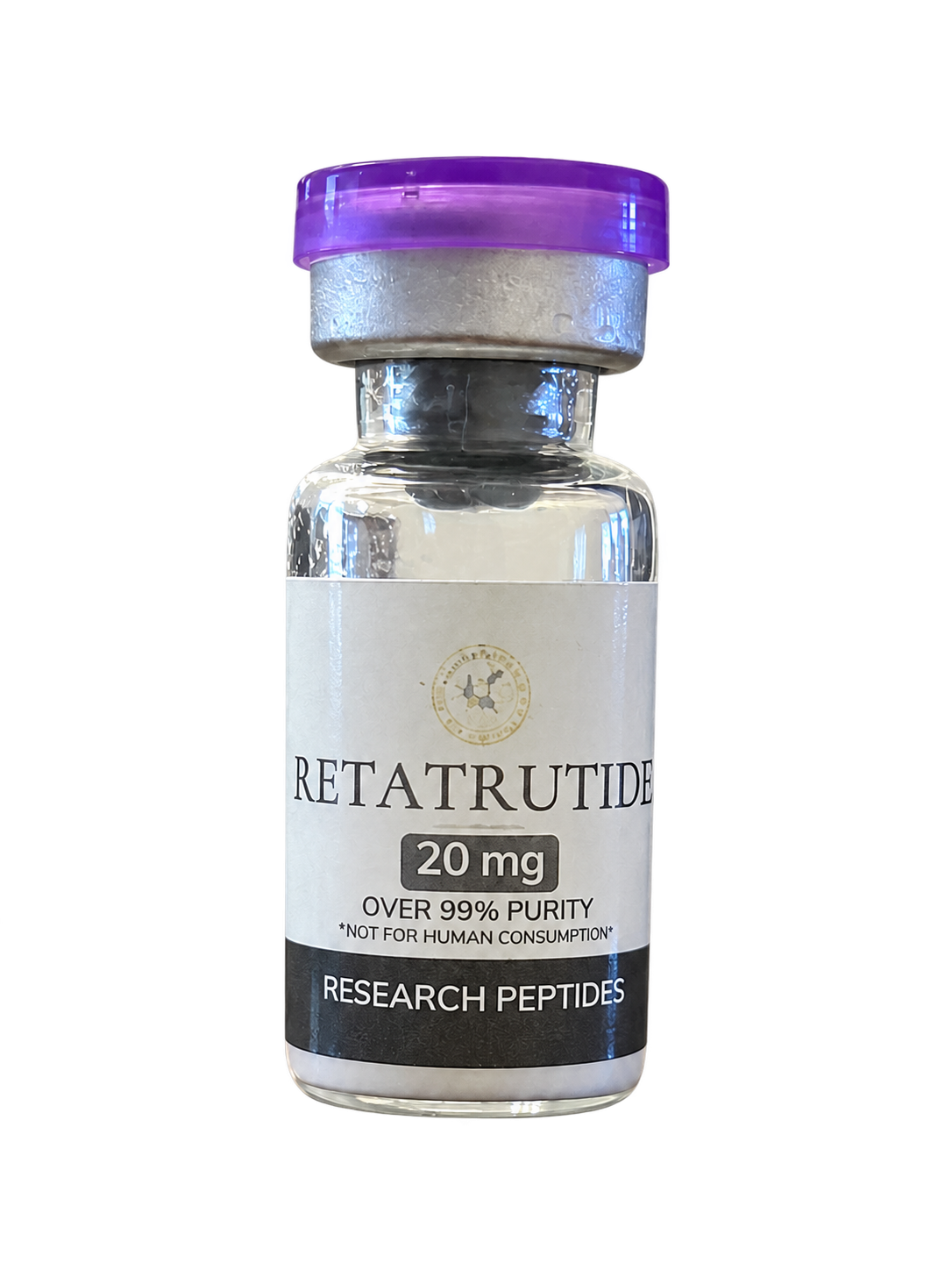 Retatrutide 20mg vial, front view