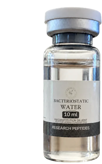 10ml bacteriostatic water vial with a grey cap, standing upright