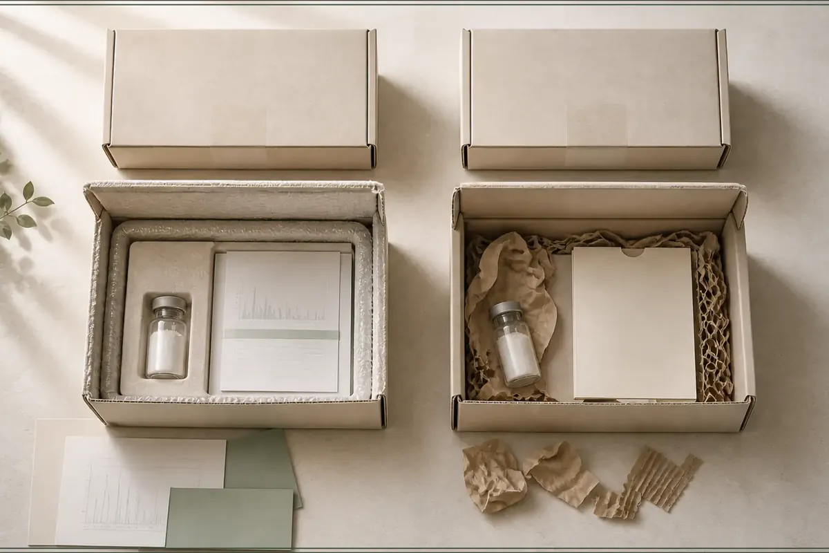 Two matching parcels reveal different support, with protected documentation on one side and an empty evidence folder on the other.