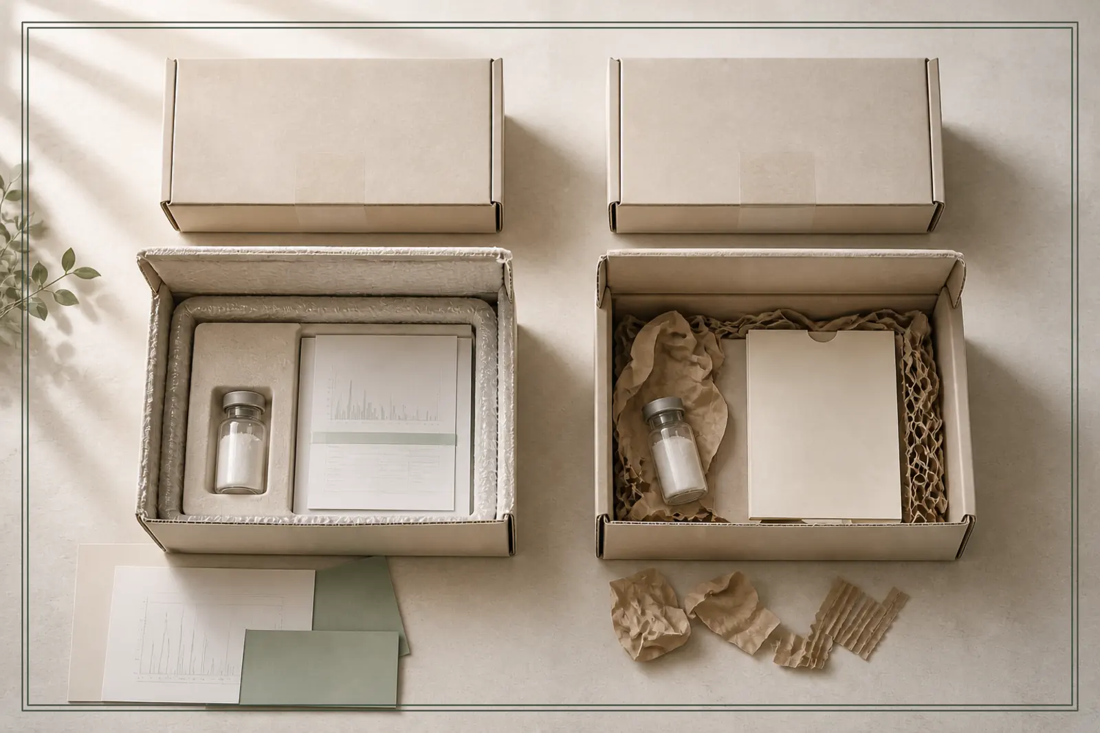 Two matching parcels reveal different support, with protected documentation on one side and an empty evidence folder on the other.