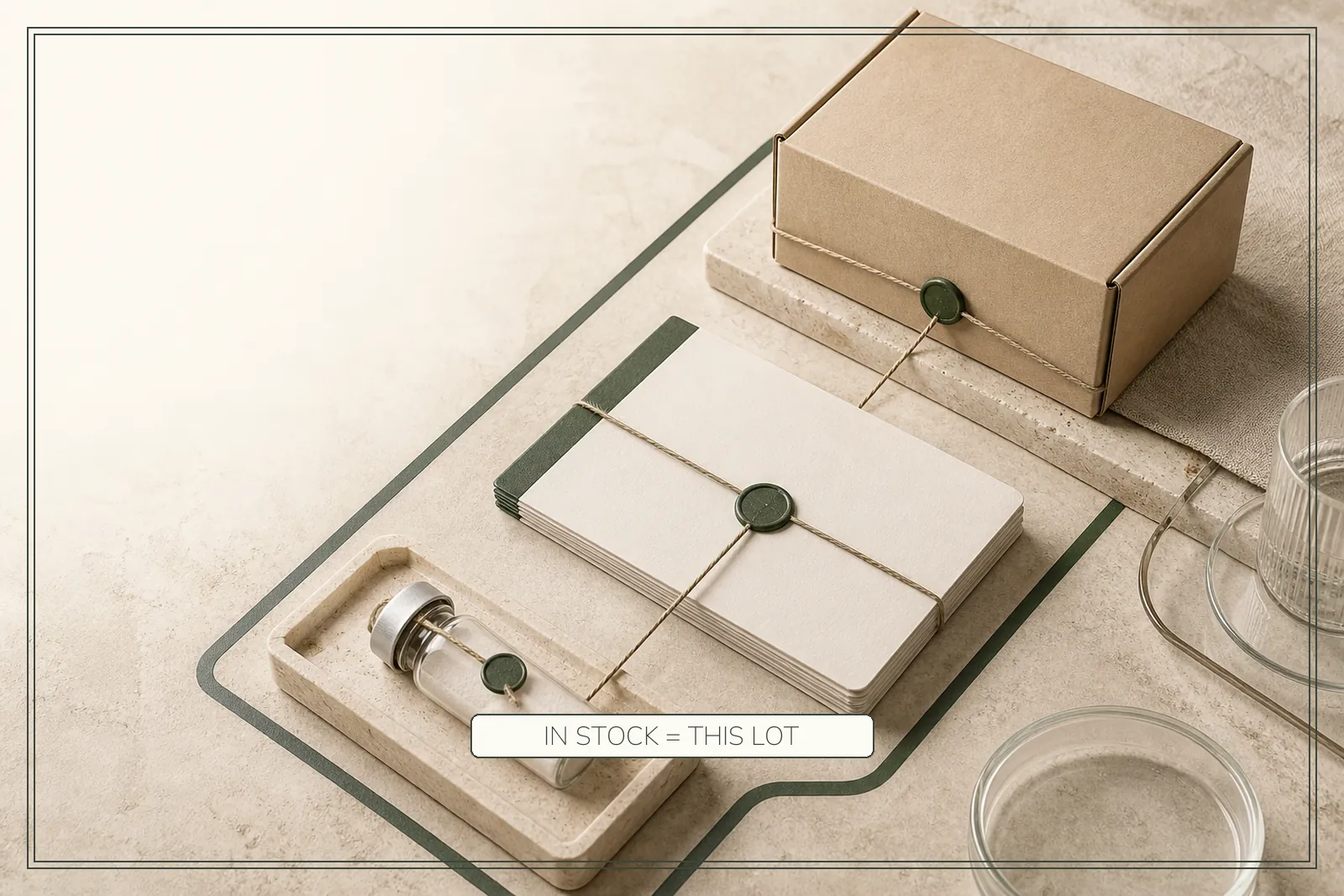 A sealed research vial, dossier and parcel share matching lot seals within one traceability loop.